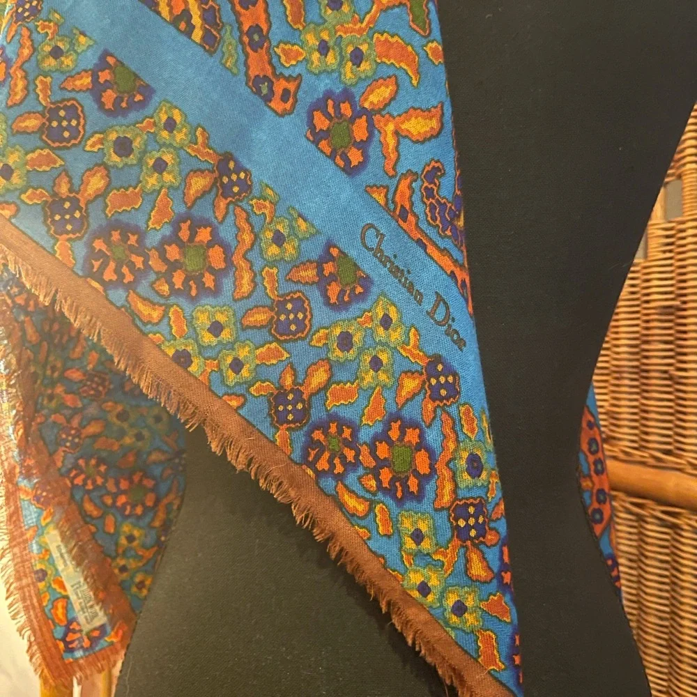 Vintage Wool Christian Dior Scarf 60/70s Era Scarf